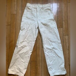 Beige madewell high rise wide-leg jeans